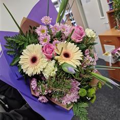Rose and Gerbera hand-tie