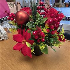 Artificial Christmas grave pots 